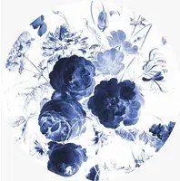 KEK Amsterdam Carta da parati panoramica Royal Blue Flowers 1 Circle - S - 1.425m