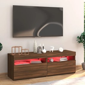 Mobile porta tv con luci led rovere marrone 120x35x40 cm