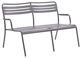 Divano da giardino in acciaio antracite con braccioli Cafe 2 posti, seduta in acciaio antracite L 121.5 x H 72 x P 74 cm