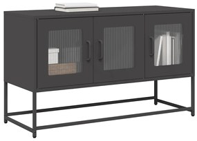 Mobile Tv Nero 100,5x39x60,5 Cm İn Acciaio Laminato A Freddo /