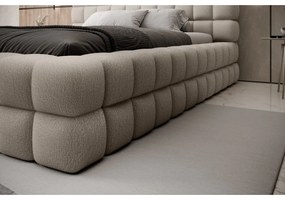 Letto matrimoniale imbottito beige con contenitore e rete inclusi 180x200 cm Dizzle – ELTAP