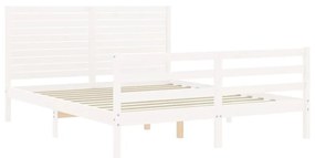 Giroletto con Testiera Bianco King Size in Legno Massello