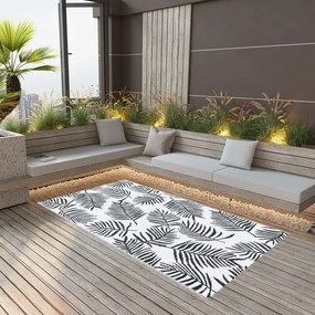 Tappeto Da Esterni Arakıl Bianco E Nero 160x230 Cm İn Pp /
