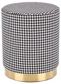 Pouf ARUNA pr. 36 cm bianco/nero/oro