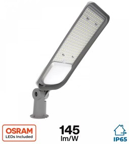 Armatura stradale 150W LED OSRAM chip IP65, asimm. 70x140° - 145lm/W Colore  Bianco Naturale 4.000K
