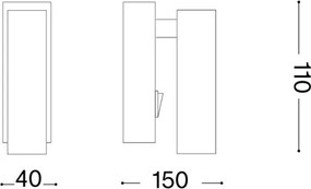 Ideal Lux - Faretto da parete LED PAGE LED/3W/230V CRI 90 nero
