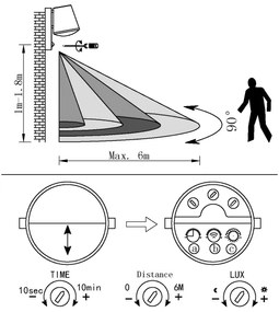 Eglo 97451 - Applique da esterno con sensore CALDIERO 1xE27/10W/230V IP44