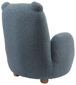 Poltrona per bambini blu con rivestimento in bouclé Rocky – Vipack