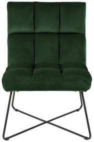 Poltrona verde con rivestimento in velluto Alba – Actona