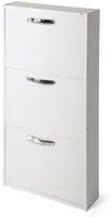 Scarpiera 3 ante bianco frassinato slim salvaspazio 108x65x15 Serena