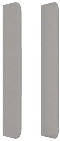 Testiera ad orecchio grigio chiaro 147x16x118/128 cm in tessuto
