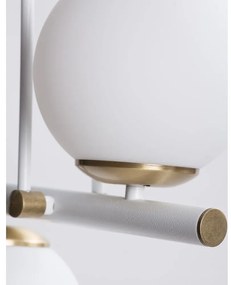Lampada a sospensione con paralume in vetro oro e bianco ø 15 cm Libra - Squid Lighting