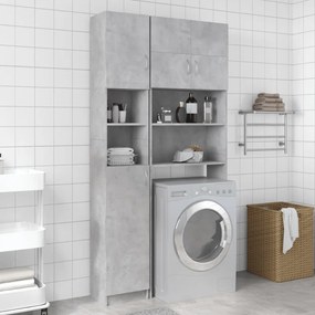 Mobile Da Bagno Grigio Cemento 32x25,5x190 Cm Legno Multistrato /