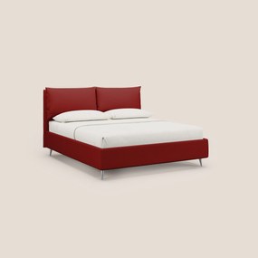Elsa letto imbottito con vano contenitore in tessuto smacchiabile T05 rosso