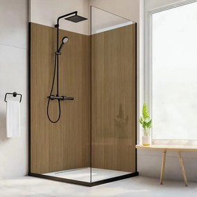Pannello decorativo Vertical Wood marrone e beige 60 x 220 cm, spessore 1.2 mm confezione da 1 pezzo