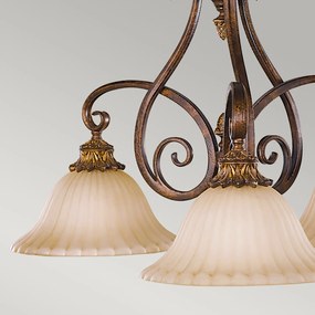 Lampadario Contemporaneo Sonoma Valley Acciaio Marrone Antico Vetro 3 Luci E27