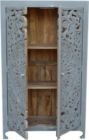 Armadio in legno di mango grigio chiaro 165x40 cm Kalita - Støraa