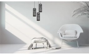 Lampadario a sospensione con filo AVALO 3xE27/60W/230V diametro 35 cm grigio/nero