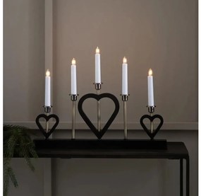 Markslöjd 705938 - Candelabro natalizio MELISSA 5xE10/3W/230V nero/ottone