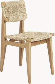 Sedia da giardino in legno di teak con seduta e schienale intrecciati C-Chair