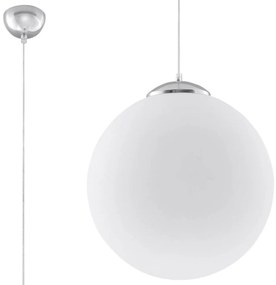 Lampada a Sospensione in Acciaio e Vetro UGO 30 E27 Ø30 Cromo