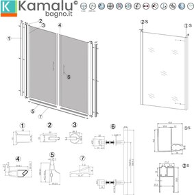 Box doccia 90x110 nero apertura saloon altezza 200h | KS2800AS - KAMALU