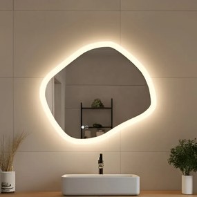 Specchio da bagno con illuminazione  104x94\74x64\84x74 cm, doppia tonalità, interruttore touch, tappetino riscaldante