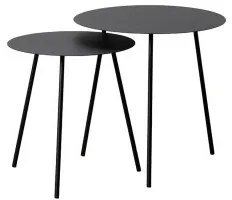 Set di 2 tavoli Nero Ferro 55 x 55 x 54 cm (2 Unità)