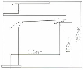 Miscelatore lavabo monocomando in ottone cromato Bridge