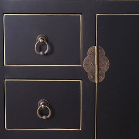 Cassettiera alta nera 73x90 cm Oriente - Ixia