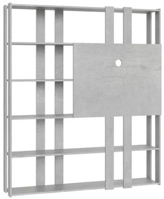 Libreria in legno Cemento 178x204h cm con porta tv e 6 ripiani - KATO N
