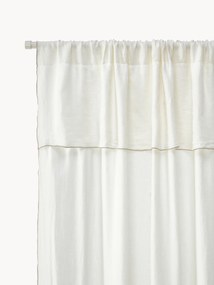 Set di 2 tende in lino semitrasparente con orlo a tunnel Eleonara