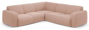 Divano angolare rosa chiaro in tessuto bouclé (angolo variabile / a L) Molino - Micadoni Home