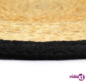 vidaXL Tovagliette 6 pz Naturale e Nero 38 cm in Juta e Cotone