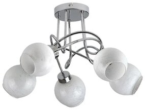 Plafoniera neoclassico Zeta Ø 60 cm cromo IP20, 5XE14