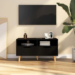 Mobile Porta Tv Nero 90x40x48,5 Cm İn Legno Multistrato /
