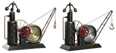 Orologio da Tavolo DKD Home Decor 40,5 x 15 x 32,5 cm Argentato Dorato Ferro Vintage (2 Unità)