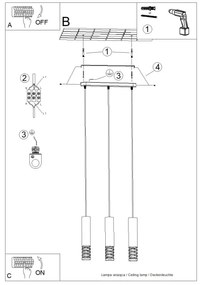 Sollux SL.1688 - Lampadario a sospensione con filo LAMI 3xGU10/10W/230V bianco