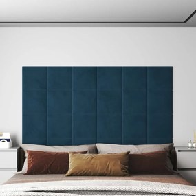 Pannelli Murali 12 Pz Blu 30x30 Cm Velluto 1,08 M² /
