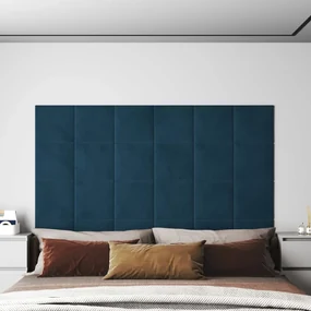 Pannelli Murali 12 Pz Blu 30x30 Cm Velluto 1,08 M² /
