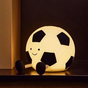 Lampada LED dimmerabile per bambini FOOTBALL LED/2W/5V USB 1200 mAh bianco/nero