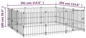 Gabbia per Cani da Esterno in Acciaio 8,47 m²