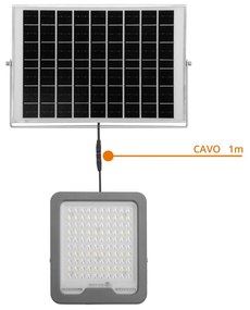 Faro LED Solare 100W IP66, Telecomando Incluso 1.500 lumen - SERIE PRO Colore  Bianco Naturale 4.000K