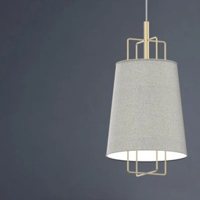 Lampadario Moderno Pyra oro paralume grigio perla E27 MILOOX