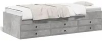 Divano Letto con Cassetti Grigio Cemento 90x200 cm Multistrato 3280877