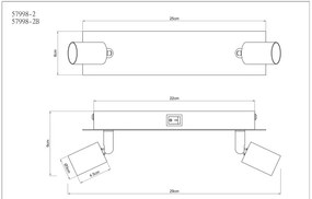 Globo 57998-2 - Faretto DREW 2xGU10/35W/230V nero