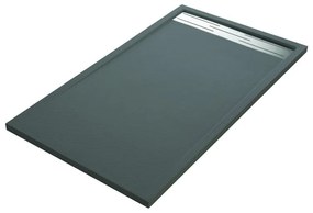 Piatto doccia SENSEA in resina Neo Metal Grid antracite L 70 x L 140 x H 3.5 cm opaco effetto pietra