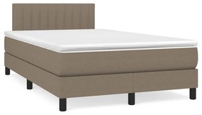 Letto A Molle Con Materasso E Led Tortora 120x190 Cm İn Tessuto /