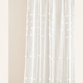Tenda moderna color crema  Marisa  con nastro appeso 200 x 250 cm