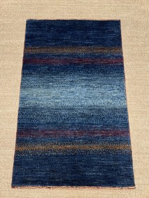 Loribaft Tappeto 100x60 Blu (Iran) Annodato A Mano
